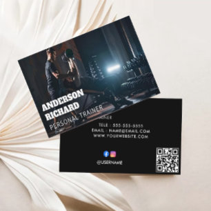 Carte De Visite Code QR minimal   Photo d'aptitude personnelle du 