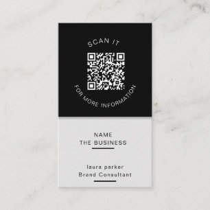 Carte De Visite Code QR minimal professionnel scannable pour promo