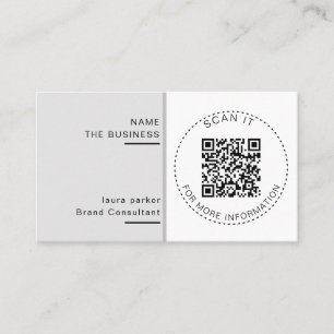 Carte De Visite Code QR minimal professionnel scannable Promotion