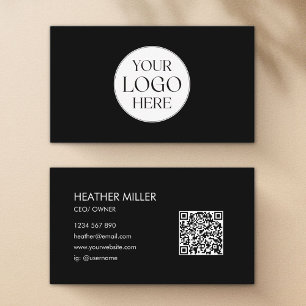Carte De Visite Code QR minimaliste avec logo d'entreprise personn