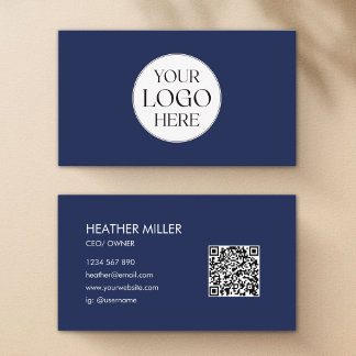 Carte De Visite Code QR minimaliste avec logo d'entreprise personn