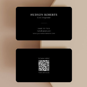 Carte De Visite Code QR minimaliste du génie civil