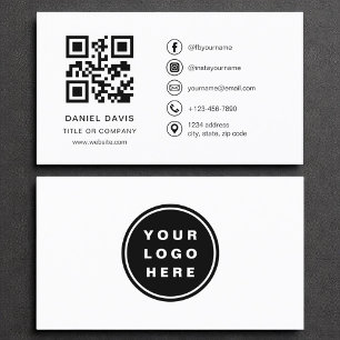 Carte De Visite Code QR minimaliste du logo professionnel de la so