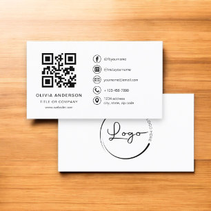 Carte De Visite Code QR minimaliste du logo professionnel de la so