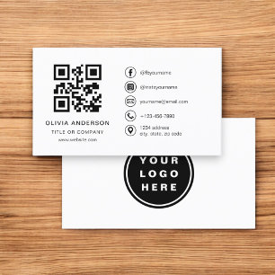 Carte De Visite Code QR minimaliste du logo professionnel de la so