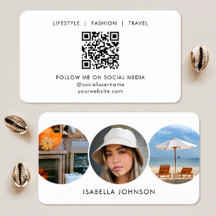 Carte De Visite Code QR minimaliste moderne avec photo personnalis
