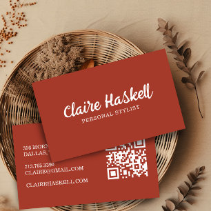Carte De Visite Code QR minimaliste moderne de véritable automne a