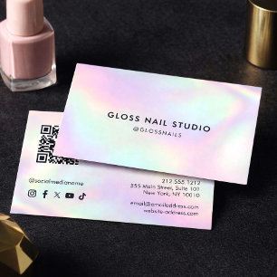 Carte De Visite Code QR Minimaliste Moderne Nail Tech