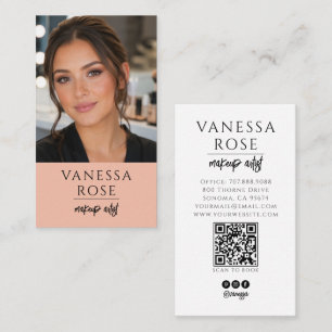 Carte De Visite Code QR minimaliste noir et blanc pour artiste maq