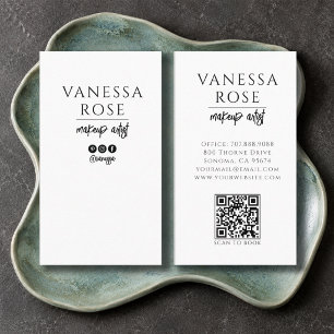Carte De Visite Code QR minimaliste noir et blanc pour artiste maq