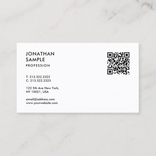 Carte De Visite Code QR Modèle professionnel moderne client (Devant)