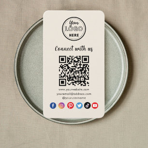 Carte De Visite Code QR Moderne Connectez-Vous Aux Médias Sociaux 