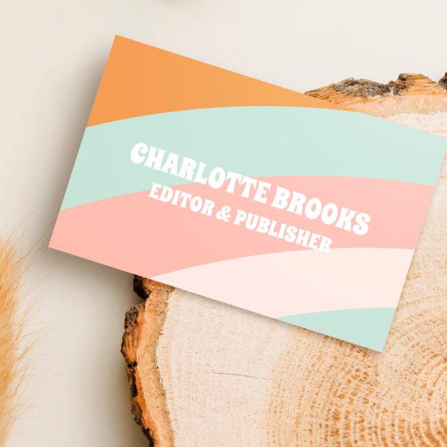 Carte De Visite Code QR moderne couleur rétro (Créateur téléchargé)