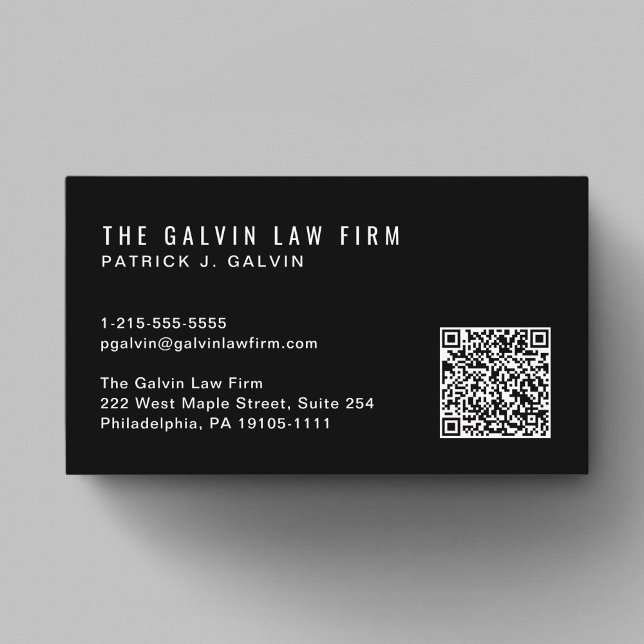Carte De Visite Code QR moderne Entreprise Employé Noir (Capture attention, make connections, and leave a lasting impression with our modern QR business card)