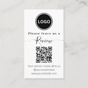 Carte De Visite Code QR moderne Laissez-nous un avis