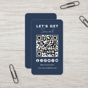 Carte De Visite Code QR Moderne Les Médias Sociaux Se Connectent A