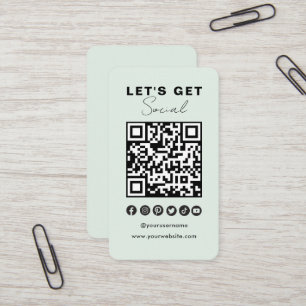 Carte De Visite Code QR Moderne Les Médias Sociaux Se Connectent A