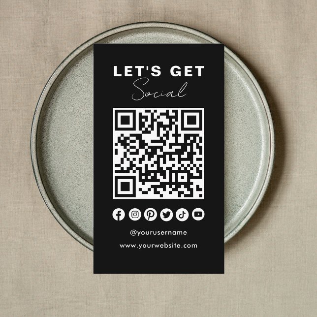Carte De Visite Code QR Moderne Les Médias Sociaux Se Connectent A (Créateur téléchargé)