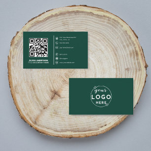 Carte De Visite Code QR moderne Logo personnalisé Social Media Ver