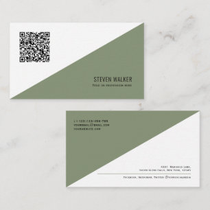 Carte De Visite Code QR Moderne Minimaliste Clean Professional Bus