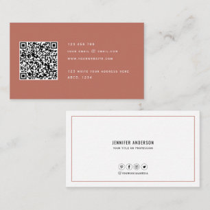 Carte De Visite Code QR Moderne Minimaliste Élégant Nettoyant Si