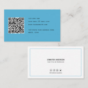 Carte De Visite Code QR Moderne Minimaliste Élégant Nettoyant Si