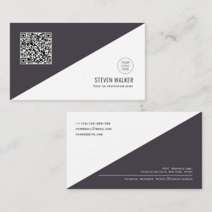 Carte De Visite Code QR Moderne Minimaliste Propre Entreprise