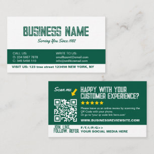 Carte De Visite Code QR moderne minimaliste vert