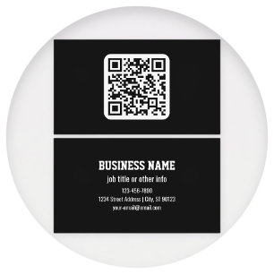 Carte De Visite Code QR moderne modifiable   Blanc noir ou toute c