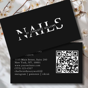 Carte De Visite Code QR moderne, noir