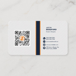 Carte De Visite Code QR moderne professionnel personnalisé Bu pers