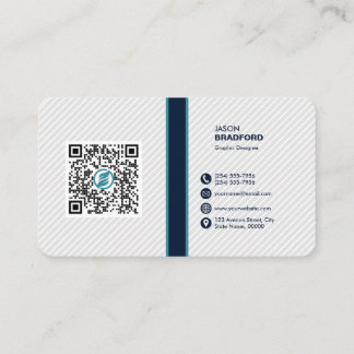 Carte De Visite Code QR moderne professionnel personnalisé Bu pers