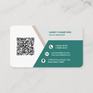 Carte De Visite Code QR moderne professionnel personnalisé Bu pers