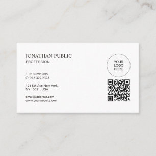 Carte De Visite Code QR Moderne Téléchargez Votre Logo Professionn