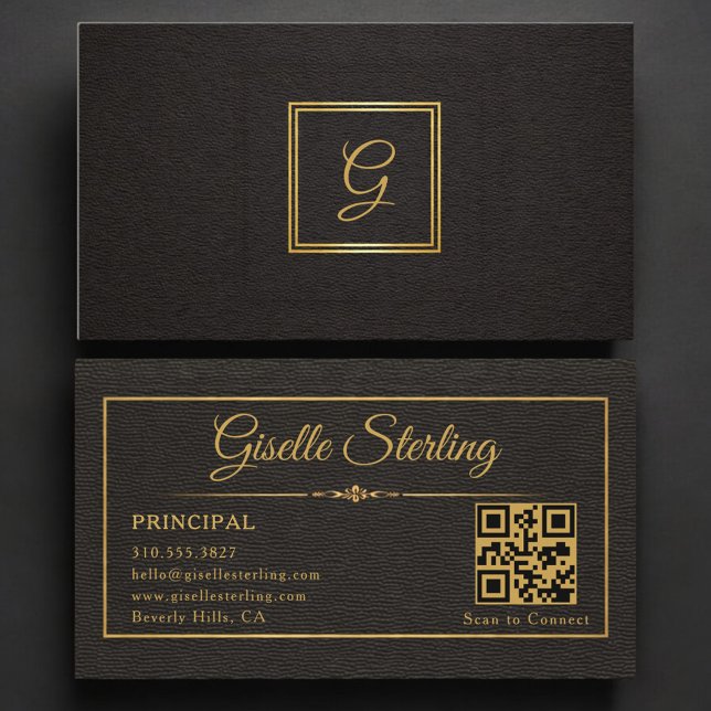 Carte De Visite Code QR monogrammé principal (Créateur téléchargé)