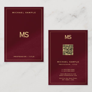 Carte De Visite Code QR Monogramme Professionnel UV Mat