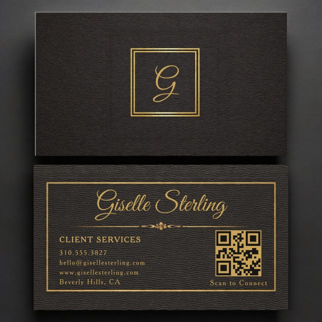 Carte De Visite Code QR monogrammé Services Client (Créateur téléchargé)