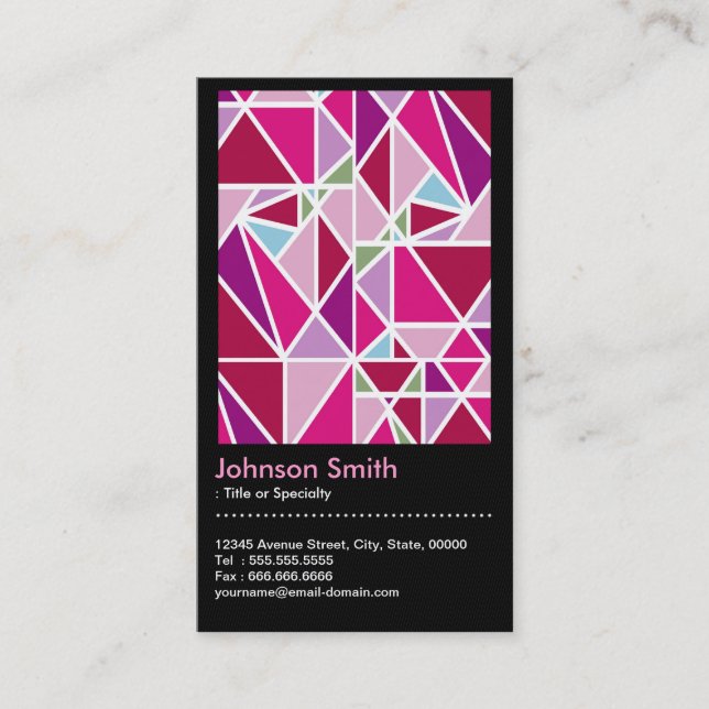 Carte De Visite Code QR Motif rose Abstrait stylish (Devant)