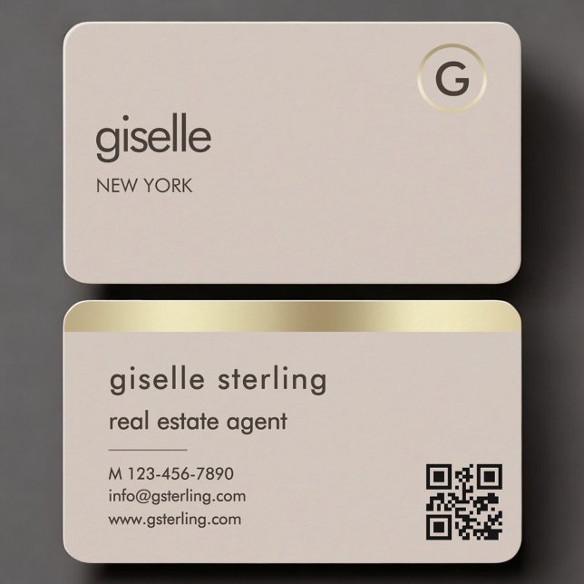 Carte De Visite Code QR neutre pour agent immobilier (Créateur téléchargé)