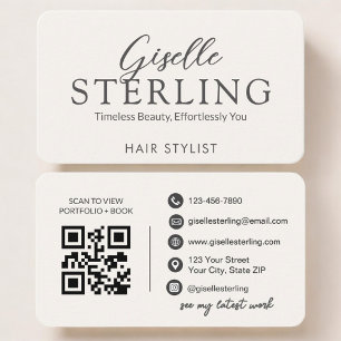 Carte De Visite Code QR neutre pour coiffeur