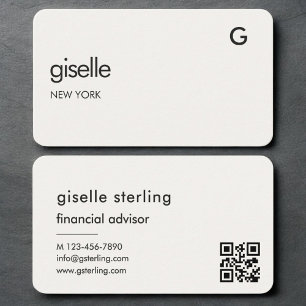Carte De Visite Code QR neutre pour conseiller financier