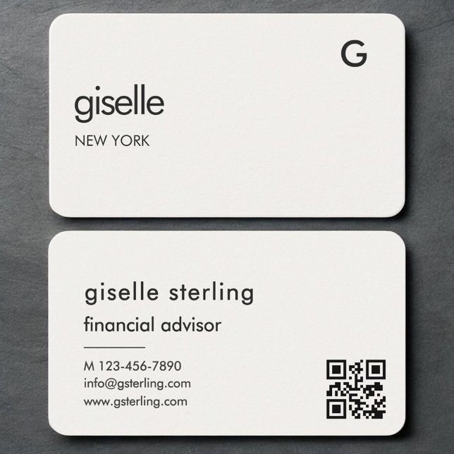 Carte De Visite Code QR neutre pour conseiller financier (Créateur téléchargé)