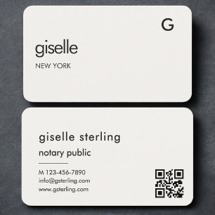 Carte De Visite Code QR neutre pour notaire public 