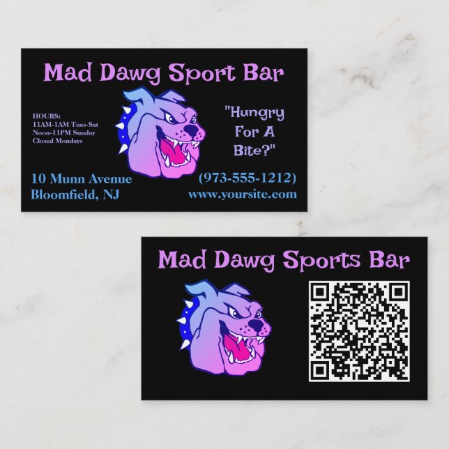 Carte De Visite Code QR noir (Devant / Derrière)