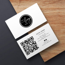 Code QR Noir Blanc Personnalisé Cercle Votre Logo