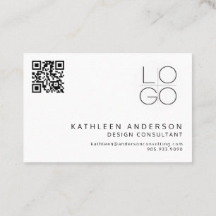 Carte De Visite CODE QR noir et blanc professionnel minimaliste