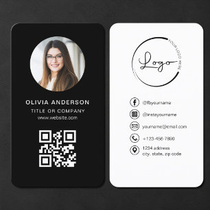 Carte De Visite Code QR noir photo