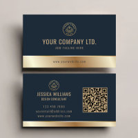 Code QR or bleu élégant du logo personnalisé