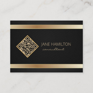 Carte De Visite Code QR Or Moderne Consultant