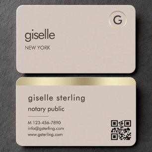 Carte De Visite Code QR Or Neutre de Notaire Public